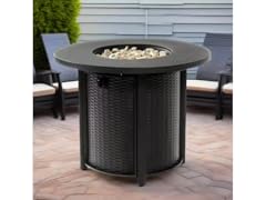 Amity 31.7" Black Round Fire Table Steel Lid