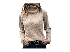 Womens Turtleneck Long Sleeve Sweater- Select Color