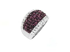 18K White Gold Plated Swarovski Elements Crystal Ring- Pick Color