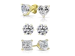 3Pk Swarovski Elements 18KGP Studs