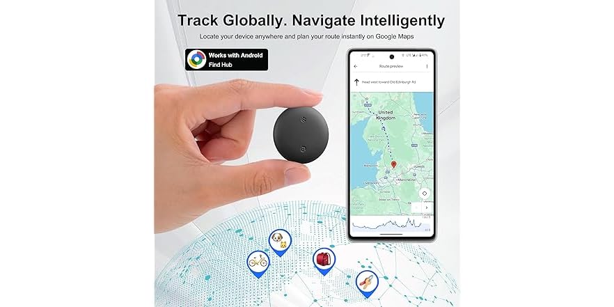 Round Android Tag Gudluky Android Tracker Tags, 4 Pack