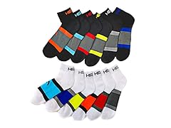 Striped Quarter Socks, 12 Pairs