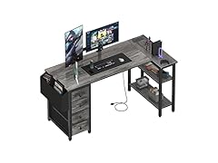 Lufeiya Desk with Drawers & Storage Shelves