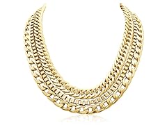 Gold Triple Chain Necklace