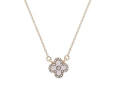 Clover CZ Halo Pendant - Mother of Pearl