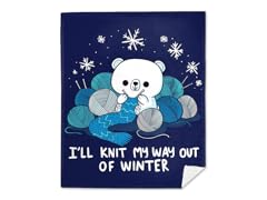 Polar Bear Knitter Mink Fleece Blanket