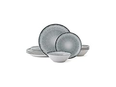 Mikasa Matteo 12 Piece Dinnerware Plate Bowl Set