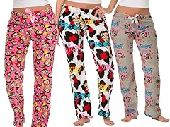 Betty Boop 3-Pack Plush Pants Light Pink/Red/Grey
