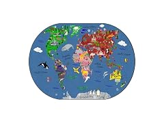 Flagship Carpets World Traveler Classroom Educational Area Rug