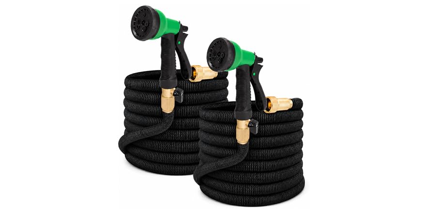 2-Pack 25-ft Expandable Garden Hose w/ Nozzle $19.20 + Free S/H w/ Prime