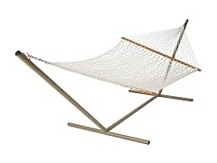 Deluxe Green Polyester Rope Hammock, Stand Not Included