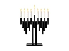 Vintiquewise Modern 9-Branch Hanukkah Menorah with LED Candles
