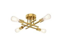TOBUSA Gold Semi Flush Mount Ceiling Light Fixture