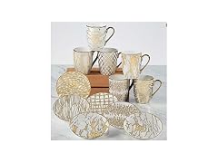 Certified International Matrix Gold Plated Canape Plates