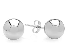 14K White Gold 6MM Ball Stud Earrings