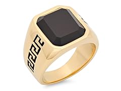 SS & 18kt Gold Ring w/ Carbon Fiber