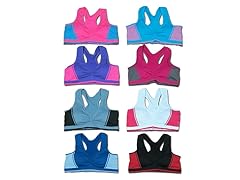 6Pk Contrast Color Sports Bras