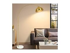 GoBright Contemporary Gold 73" Arc Floor Lamp with Dome Shade