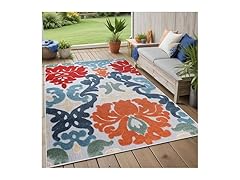 Superior Lowell Indoor Outdoor Rug Traditional Damask