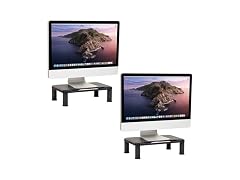 Mind Reader Monitor Stand Set of 2, Black