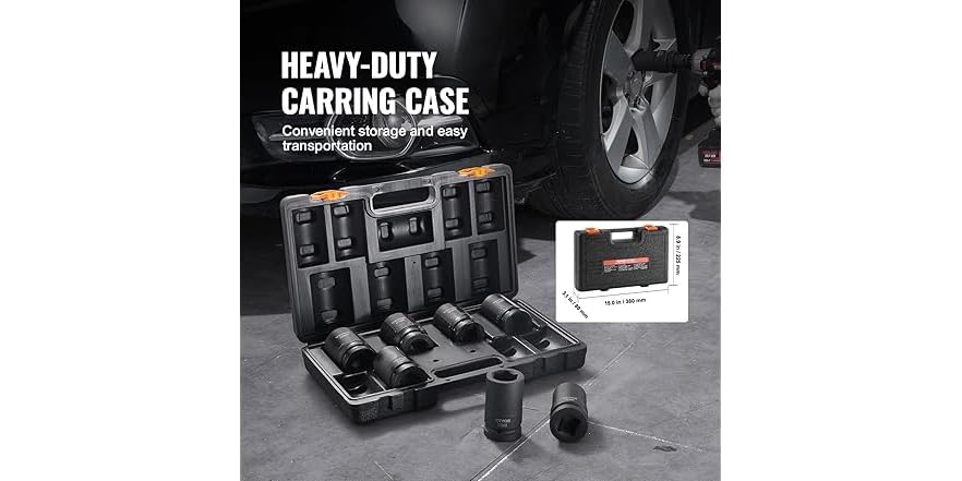 VEVOR 1" Drive Impact 8 Piece Deep Socket Set Metric