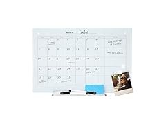 Sunnydaze Glass Dry Erase Wall Calendar