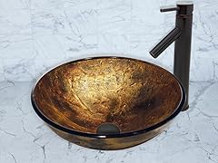 VIGO Copper Shapes Glass Vessel Sink  and Dior Faucet Set