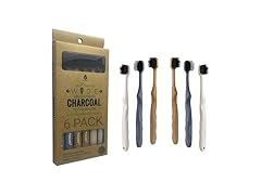 6PK Pursonic Wide Brush Head Charcoal Toothbrush