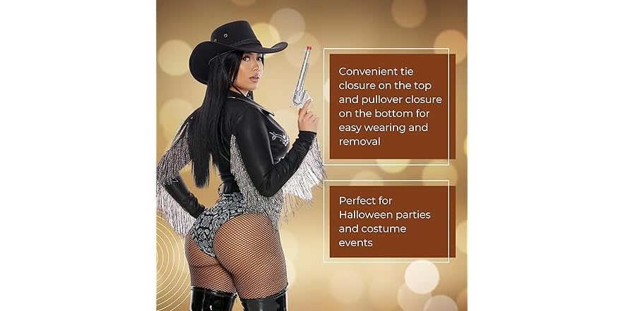 Sexy Forplay Lasso Up Cowgirl Western Cowboy Metallic Gold Costume 552974