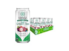 12PK Steaz Lightly Sweetend Iced Green Tea, 16 oz.