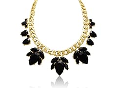 Crystal Flower Petal Bib Necklace- Pick Color