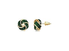 Knot Enamel Stud Earrings Green