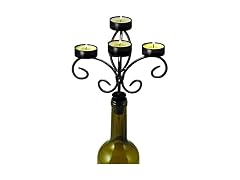 Boulevard Wine Bottle Candelabra, Black