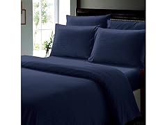4-Piece Dobby Stripe Bed Sheet Set