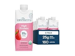 6Pk KATE FARMS Organic High Protein Strawberry Shake
