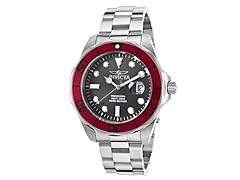 Invicta Men's Pro Diver Red Bezel Bracelet Watch