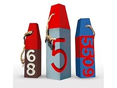 Wooden floats deco set-3 Red