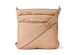 Nylon Sling Crossbody Bag, Taupe