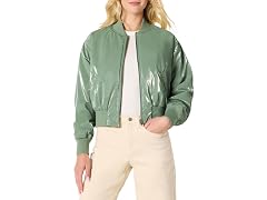 Amazon Essentials Women's Denim Bomber Jacket