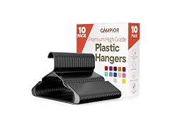 Black Plastic Hangers 10 Pack