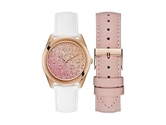 GUESS Women's 40mm Watch Multi Leather Rose Gold