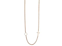 Sideways Cross Sterling Silver Circle