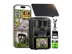 FKPCAM Trail Camera Solar WiFi 4K 64MP