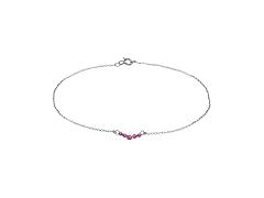 Thai Jewelry Silver Anklet 5 Crystals