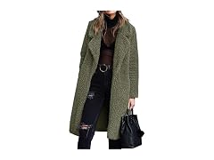 Angashion Women's (2XL) Women's Fuzzy Fleece Army
