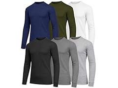 5Pk Mens Waffle-Knit Thermal Shirts