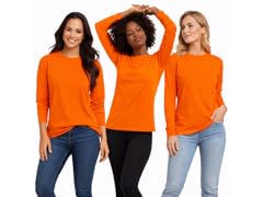 6Pk Womens Safety Orange L/S Shirts