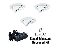 3-Light 105W Round Telescope Mini Recessed Kit