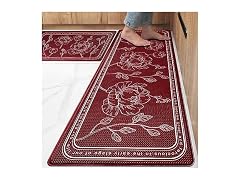 ROTTOGOON Kitchen Floor Mat Set of 2 Red