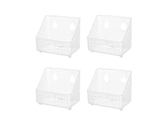 Cetomo Plastic Hanging Baskets with Hole Transparent, 4 Pack 